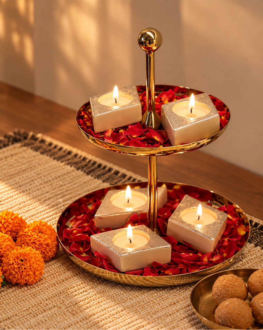 Kaju Katli Tealight set of 5 Giftset